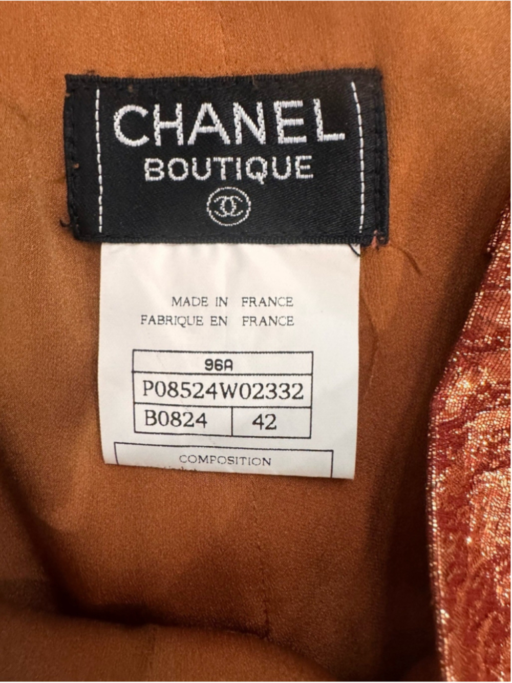Authentic Chanel Runway 3 Pc Ensemble Coat Top Pants Silk Lurex France 42 - Picture 12 of 15
